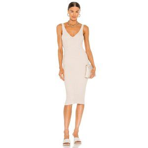 One Grey Day Pacey Midi Knit Dress in Canvas New